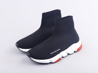 EI -Bla Socks And Shoes Black And White Red Sneaker