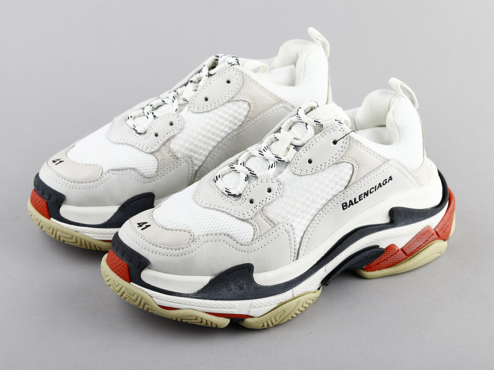 EI -Bla Triple S White Red Sneaker