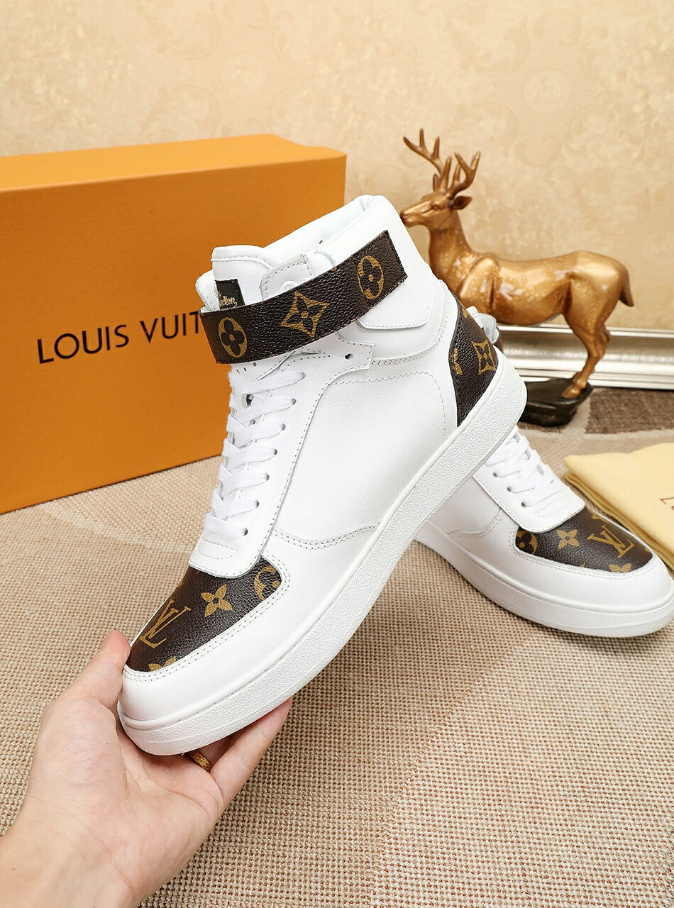 EI -LUV Bombox Boot White and Brown Sneaker