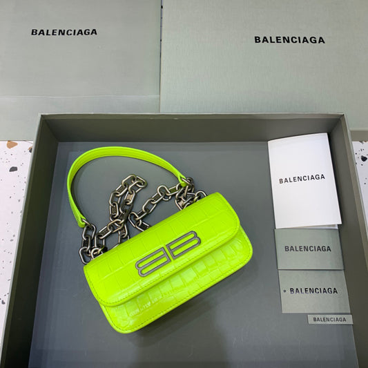 Balen Gossip Small On Chain Shoulder Bag Green Neon, For Women,  Bags 7.4in/19cm