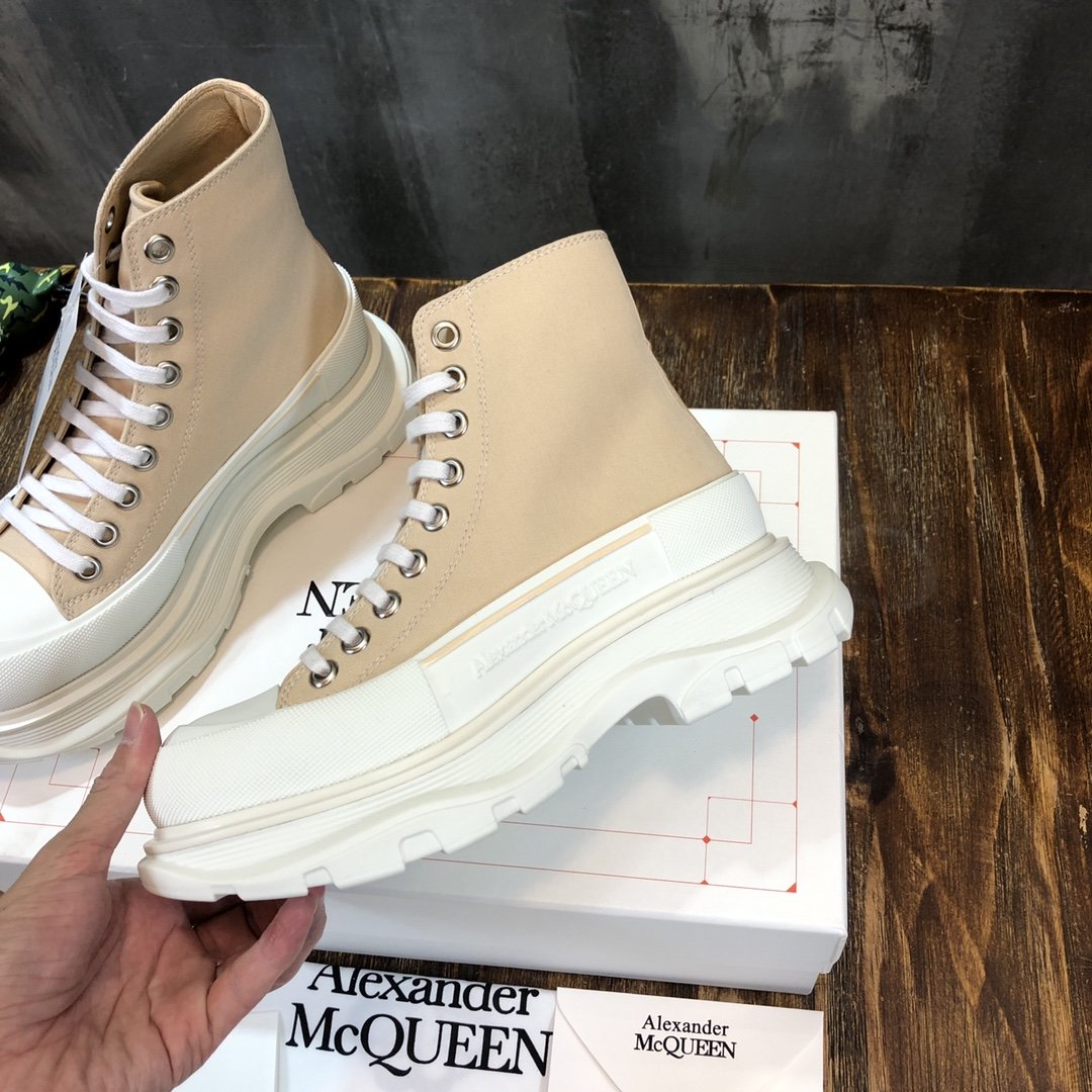 Alexander McQueen Tread Slick Boot Cotton Nude For Men
