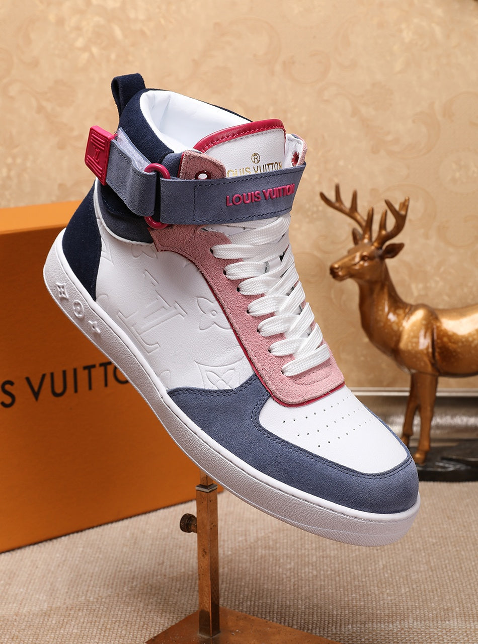 EI -LUV Rivoli High Pink Blue White Sneaker