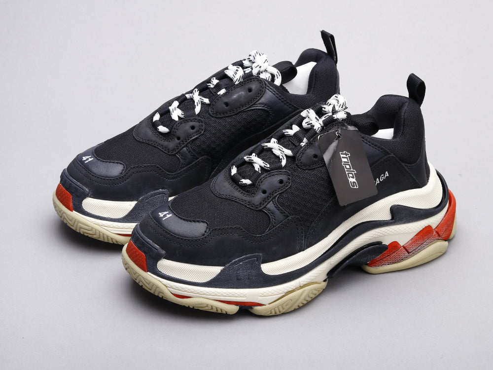 EI -Bla Triple S Black and Red Sneaker