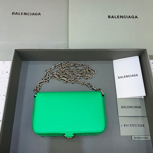 Balen Bondage Wallet With Chain Green, For Women,  Bags 8in/20cm