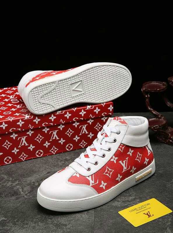 EI -LUV HIgh Top White Red Sneaker