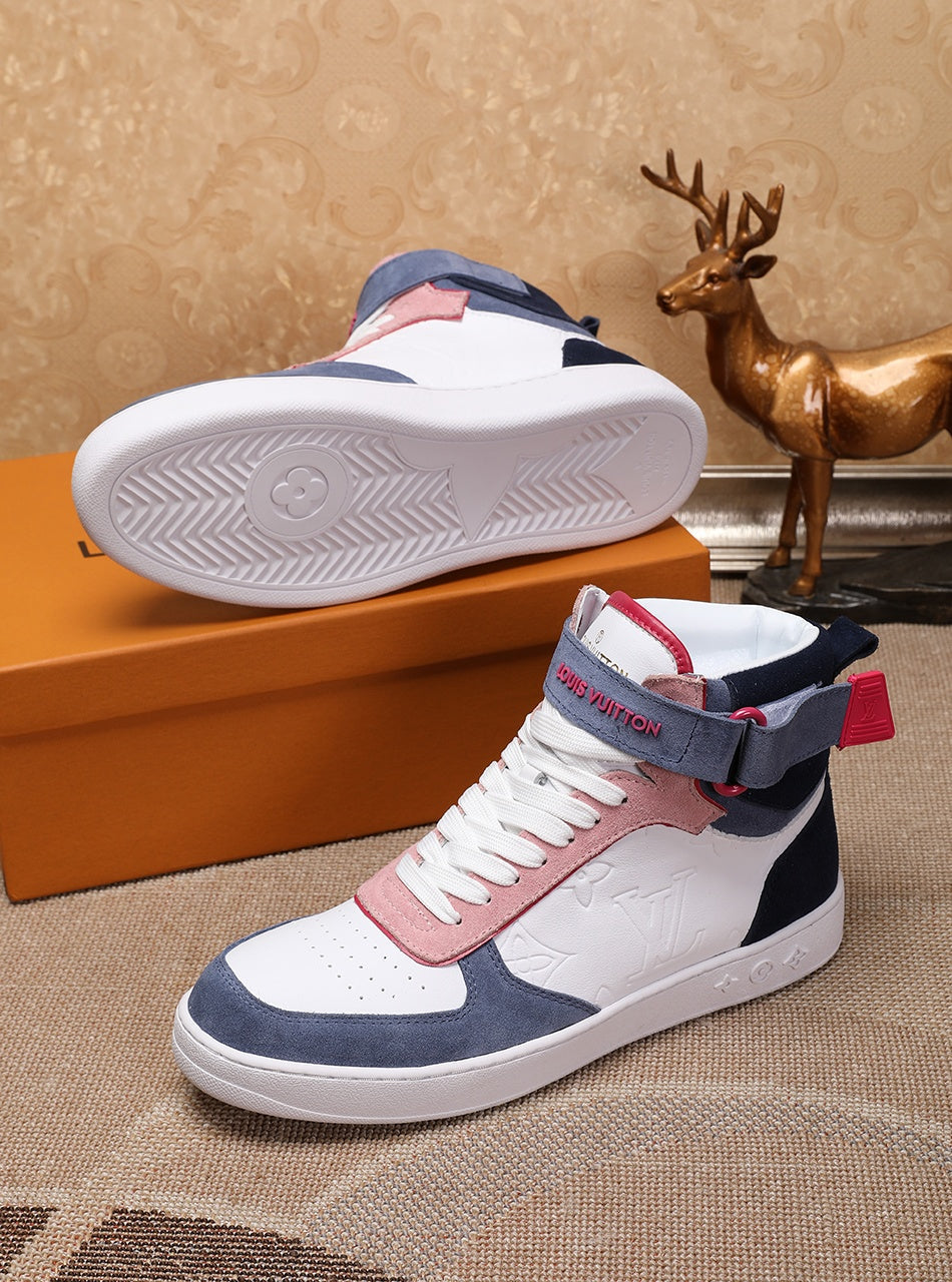 EI -LUV Rivoli High Pink Blue White Sneaker