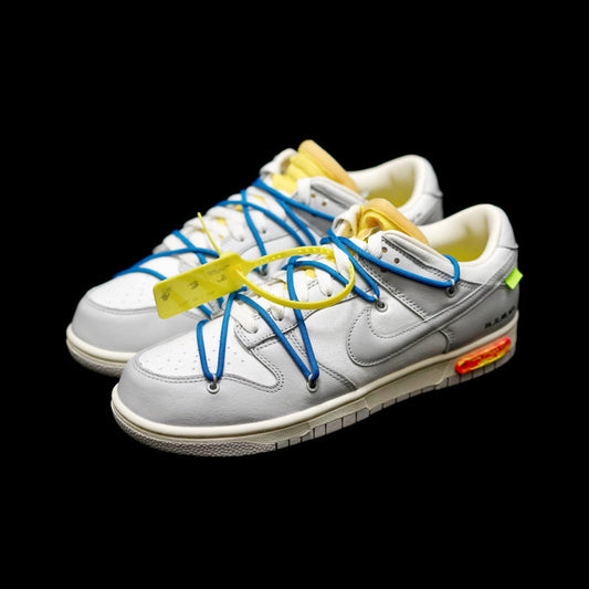 EI -OW x Dunk (NO.10) blue shoelace yellow buckle