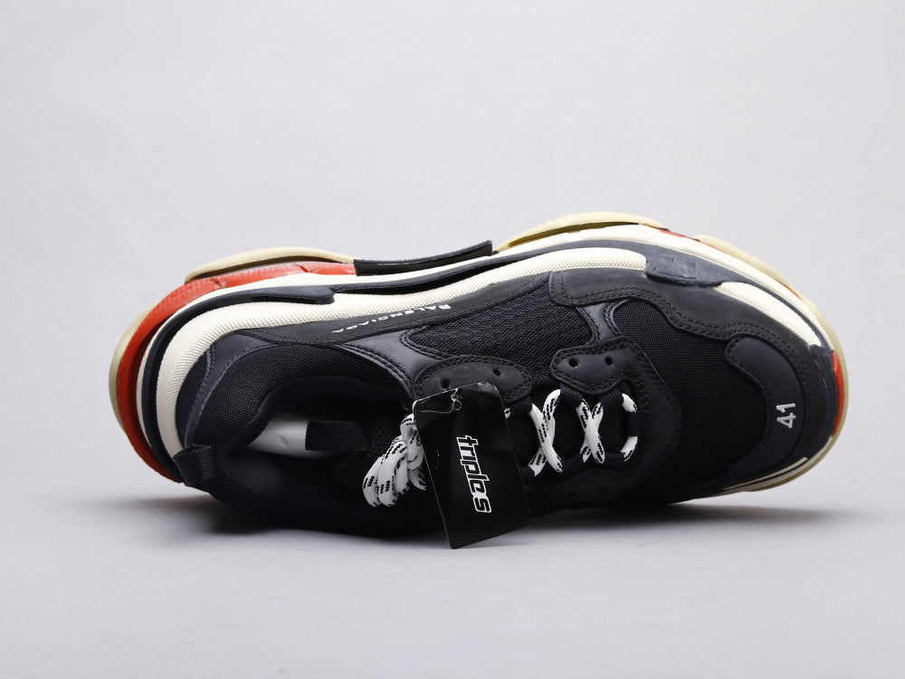 EI -Bla Triple S Black and Red Sneaker