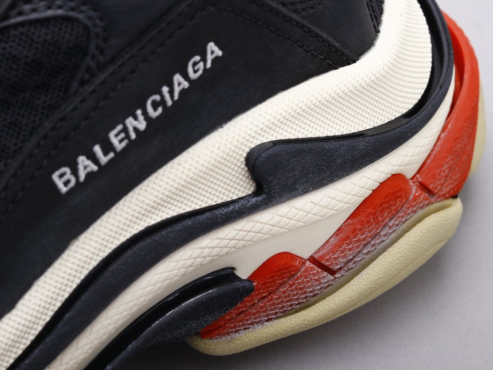 EI -Bla Triple S Black and Red Sneaker