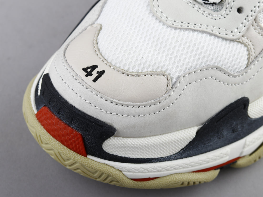 EI -Bla Triple S White Red Sneaker