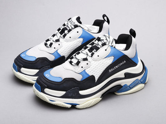 EI -Bla Triple S Black And White Blue Sneaker