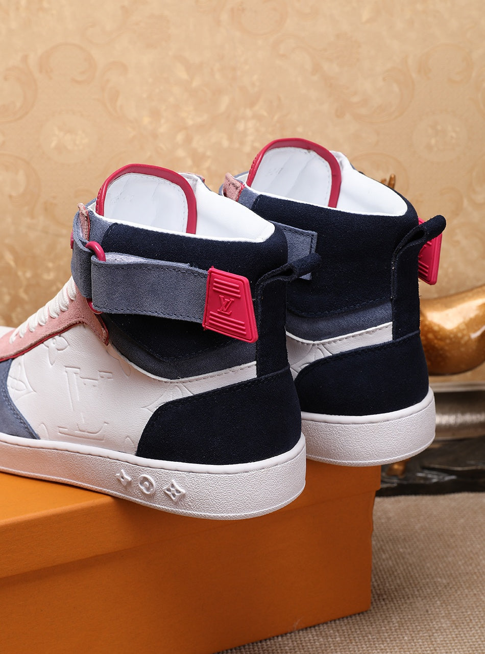 EI -LUV Rivoli High Pink Blue White Sneaker